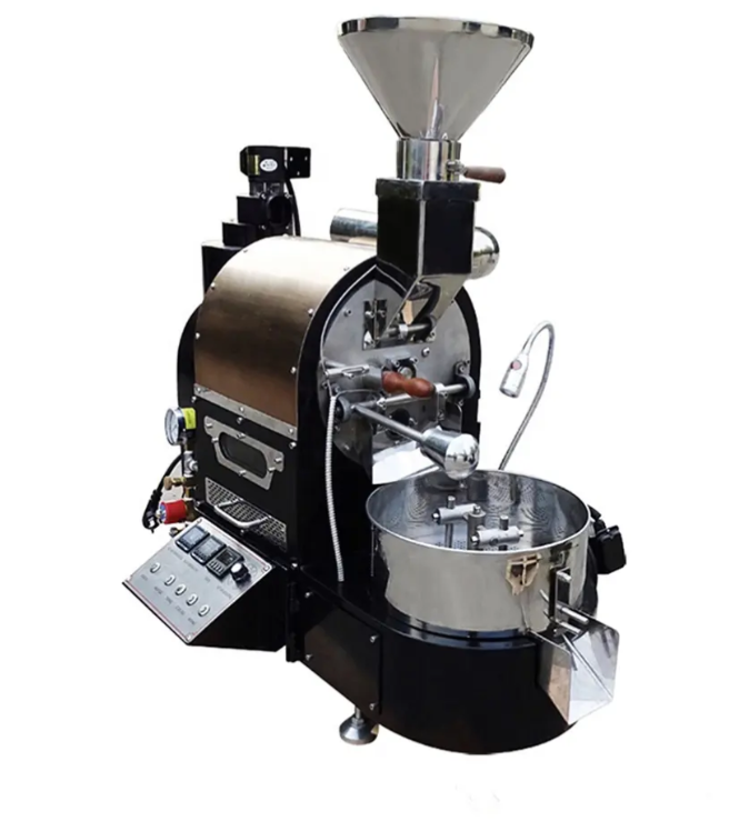 A drum coffee roaster used in specialty coffee roasting